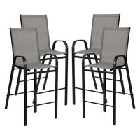 Lot de 4 tabourets de bar d'extérieur avec matériau Flex Comfort - Tabouret de terrasse