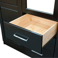 Palace Imports Armoire-penderie Cosmo 3 portes 100% bois massif avec portes en bois massif ou miroir