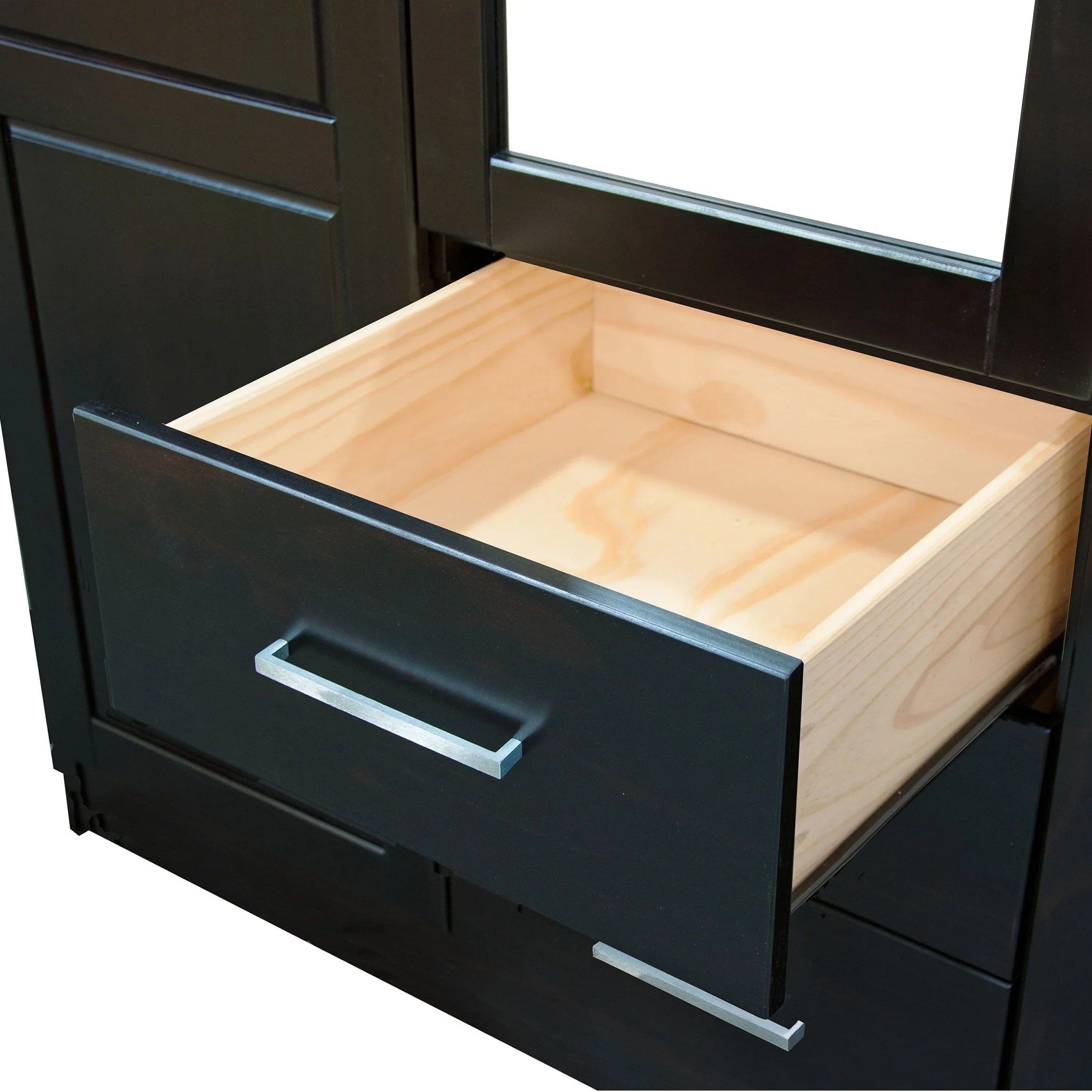 Palace Imports Armoire-penderie Cosmo 3 portes 100% bois massif avec portes en bois massif ou miroir