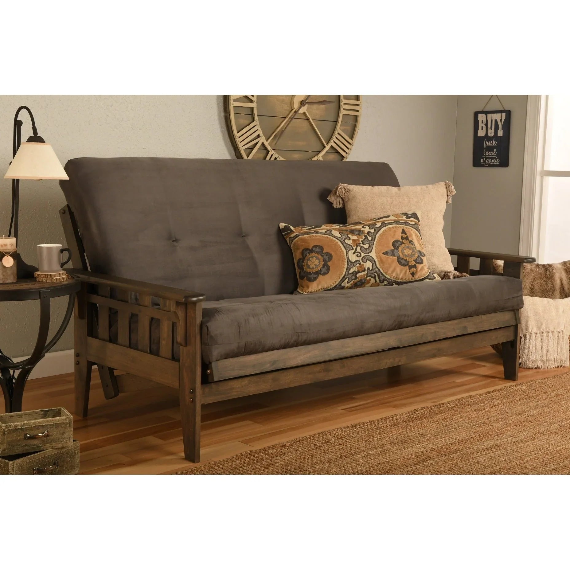 Somette Tucson Ensemble futon taille Full rustique noyer avec matelas