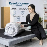 Cadre de lit réglable avec matelas en mousse à mémoire de forme au gel, massage double, ports USB, application, télécommande