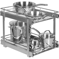 Organisateur de placard coulissant à 2 niveaux en métal robuste avec garantie limitée à vie - Fini chrome antirouille