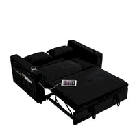 Canapé-lit gigogne 54 po, canapé-lit inclinable 2 places avec rangement, oreiller lombaire, prise USB
