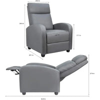 Fauteuil inclinable à dossier basculant en similicuir, marron / noir / gris / kaki / rouge / beige, simple