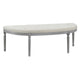 Banc rembourré capitonné beige avec pieds en bois - 55L x 20H