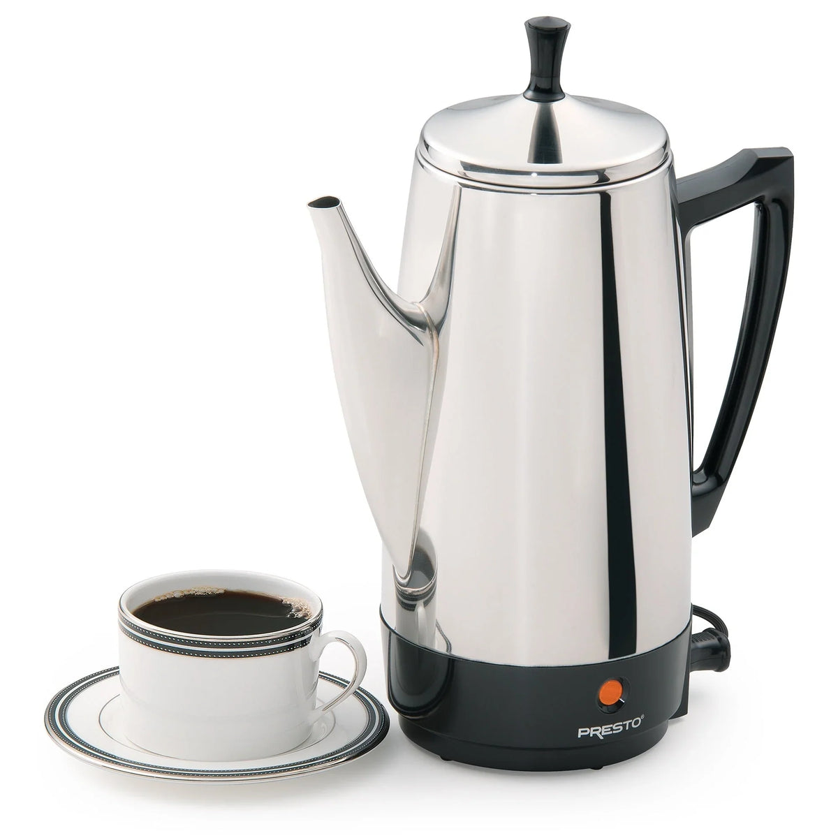 Presto Cafetière en acier inoxydable, percolateur robuste 12 tasses, argent - 2.79