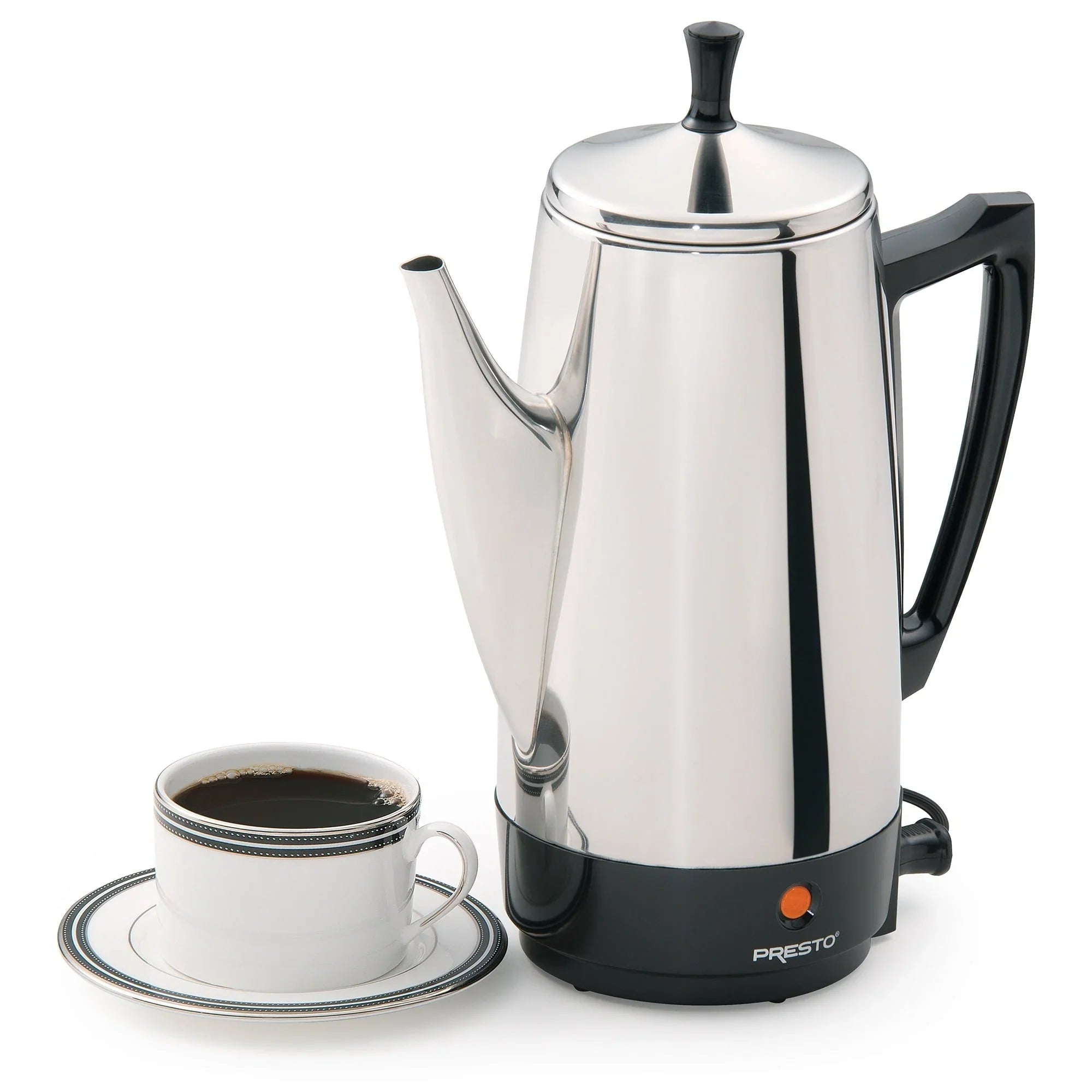 Presto Cafetière en acier inoxydable, percolateur robuste 12 tasses, argent - 2.79