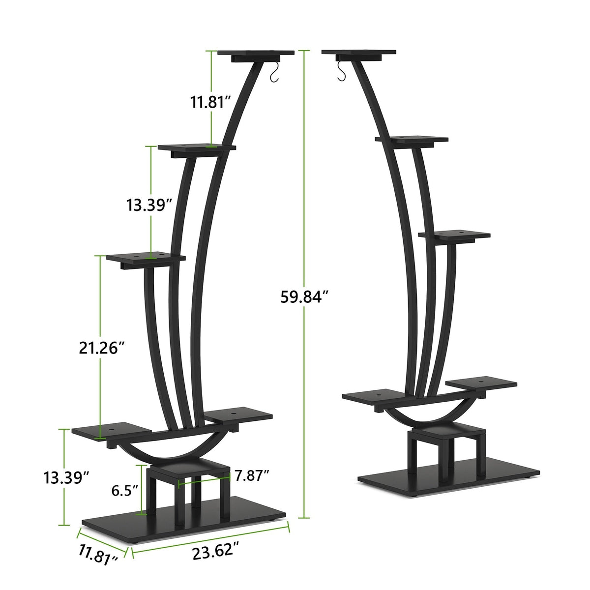 Support à plantes d'intérieur, étagère à fleurs 6 niveaux pour jardin domestique - lot de 2
