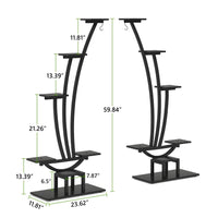 Support à plantes d'intérieur, étagère à fleurs 6 niveaux pour jardin domestique - lot de 2
