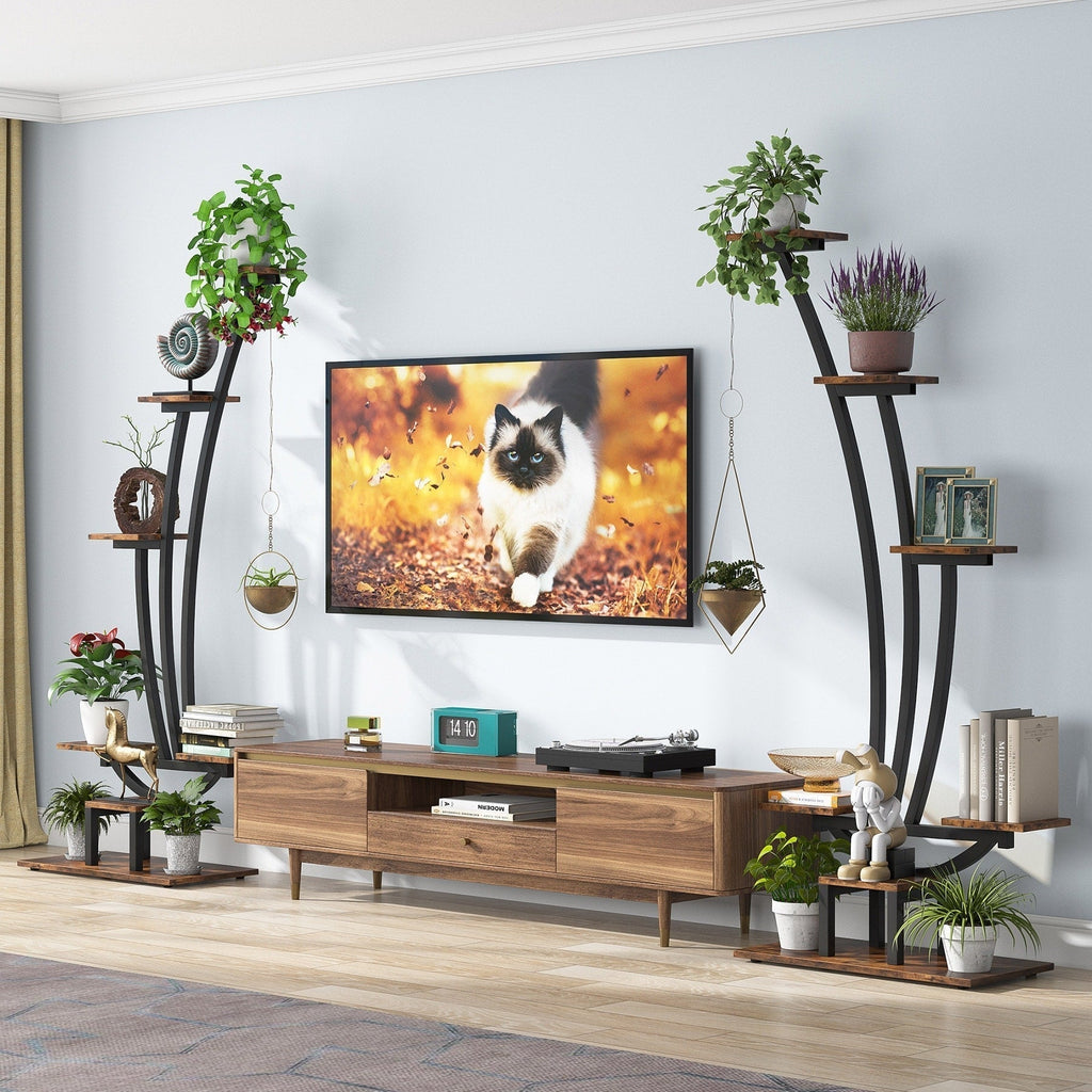 Support à plantes d'intérieur, étagère à fleurs 6 niveaux pour jardin domestique - lot de 2