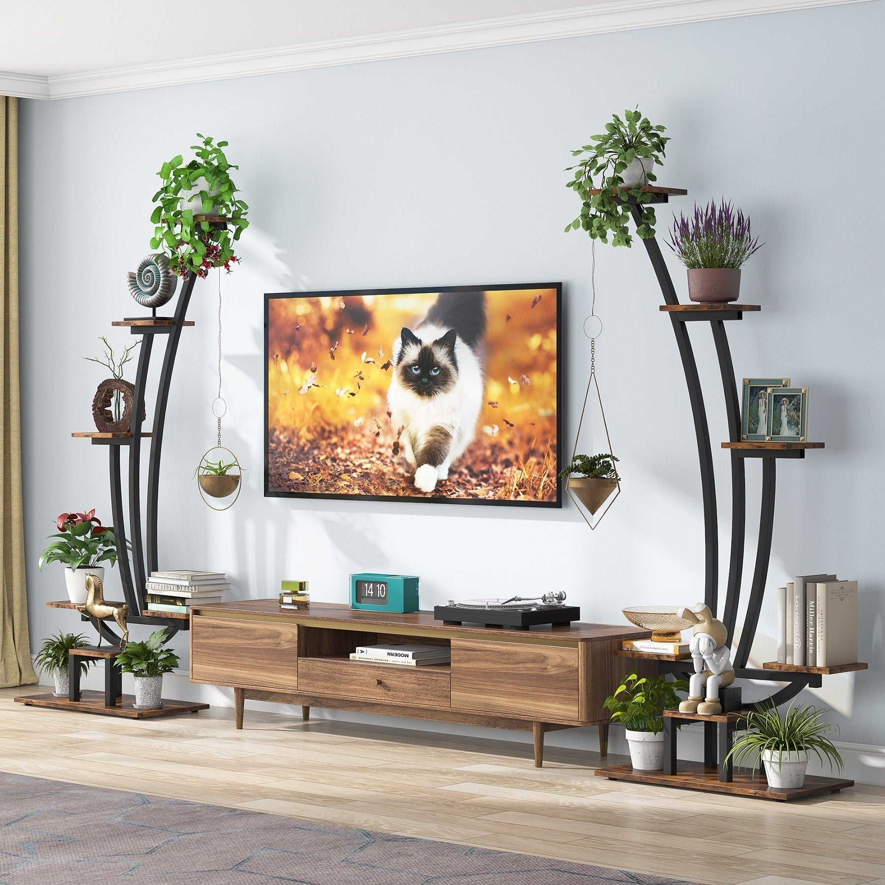 Support à plantes d'intérieur, étagère à fleurs 6 niveaux pour jardin domestique - lot de 2