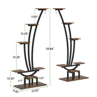 Support à plantes d'intérieur, étagère à fleurs 6 niveaux pour jardin domestique - lot de 2