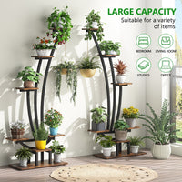 Support à plantes d'intérieur, étagère à fleurs 6 niveaux pour jardin domestique - lot de 2