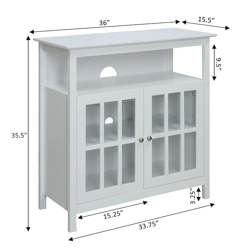 Meuble TV Big Sur Highboy de 40 pouces avec rangements, par Convenience Concepts