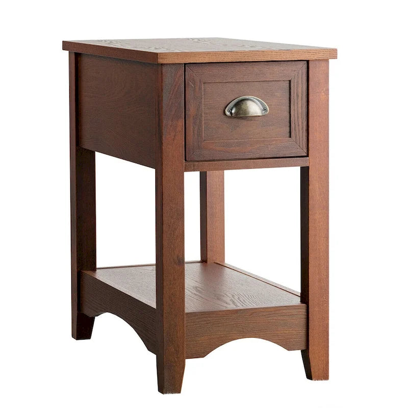 Ensemble de 2 tables d'appoint contemporaines compactes Gymax avec tiroir - 13 X 22 X 23 (L X l X H)