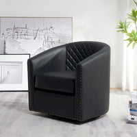 Fauteuil à barillet pivotant en cuir PU touffeté KINWELL 29