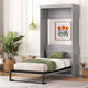 Lit escamotable simple, se plie en armoire, gris