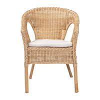Chaise de salle à manger Abbey en rotin naturel, style bohème moderne