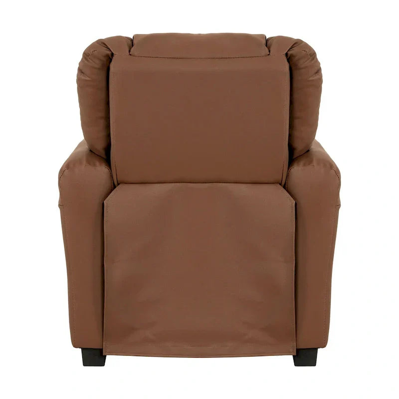 Fauteuil inclinable pour enfants en PVC avec fonction d'inclinaison par poussée, porte-gobelet et repose-pieds confortable