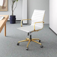 Chaise de bureau à dossier cannelé LUXMOD pour ordinateur et télétravail