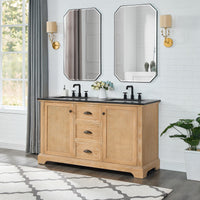Hervas Meuble-lavabo avec dessus en marbre naturel sans miroir