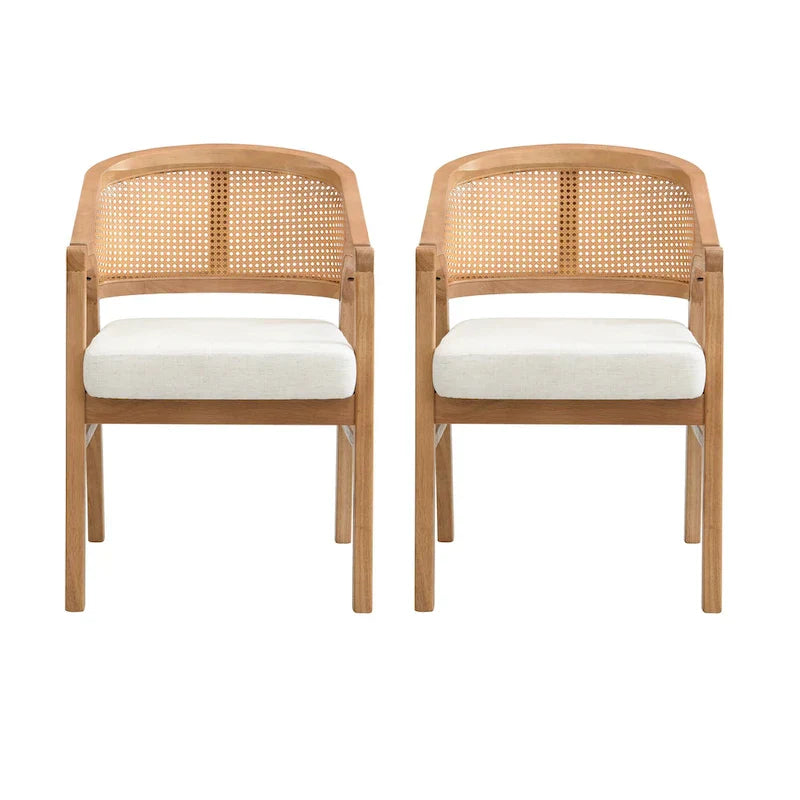 Christopher Knight Home - Chaise de salle à manger capitonnée en cannage (Lot de 2)