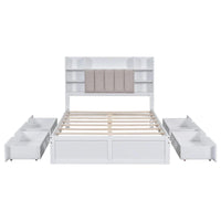 Cadre de lit avec 4 tiroirs de rangement portables sous le lit