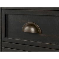 Table d'appoint de chevet Monterey en bois massif avec prises de courant cachées