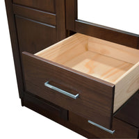 Palace Imports Armoire-penderie Cosmo 3 portes 100% bois massif avec portes en bois massif ou miroir