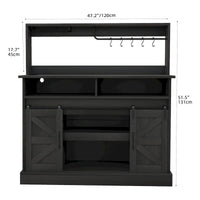 Meuble bas de bar à café Moasis Farmhouse - 38,4 P x 119,9 L x 130,8 H