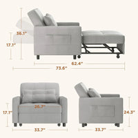Canapé-lit réglable 3 en 1, fauteuil-canapé escamotable, lit pliant convertible pour salon
