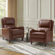 Fauteuil inclinable Brigida moderne en cuir véritable avec clous décoratifs et repose-pieds réglable (lot de 2) par HULALA HOME
