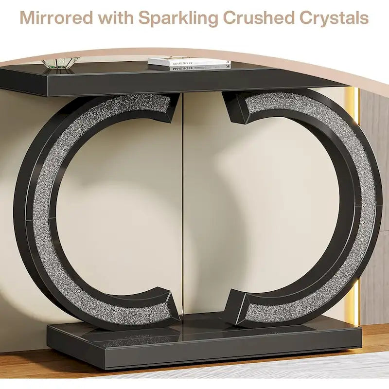 Console argentée, 39 table d'entrée à miroir pour entrée