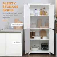 Meuble de Rangement de Cuisine Autoportant avec Portes et Étagères Réglables - S/O
