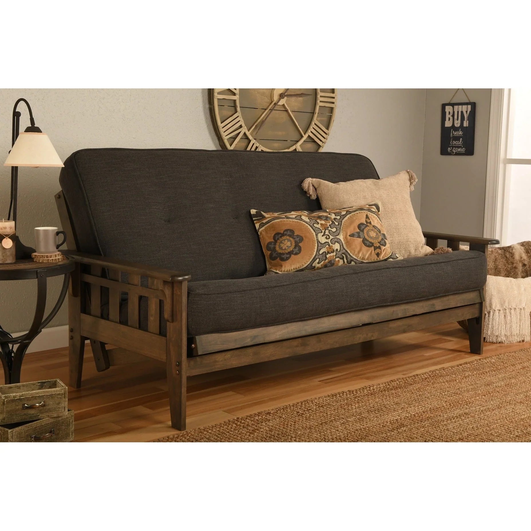 Somette Tucson Ensemble futon taille Full rustique noyer avec matelas