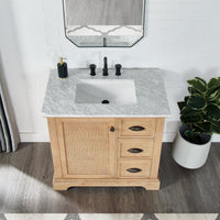Hervas Meuble-lavabo avec dessus en marbre naturel sans miroir