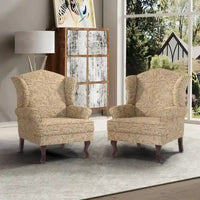 Lot de 2 fauteuils d'appoint à oreilles traditionnels rembourrés