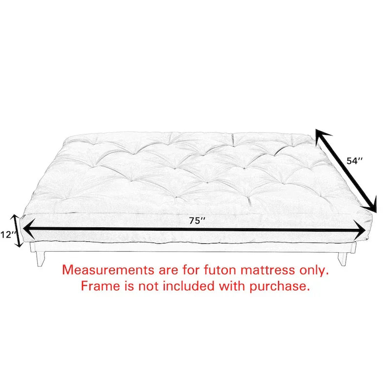 Matelas de futon TruPedic gris granit de 12 pouces