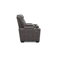 Signature Design by Ashley HyllMont Causeuse inclinable électrique grise avec console - 71.75 L x 39 P x 44 H