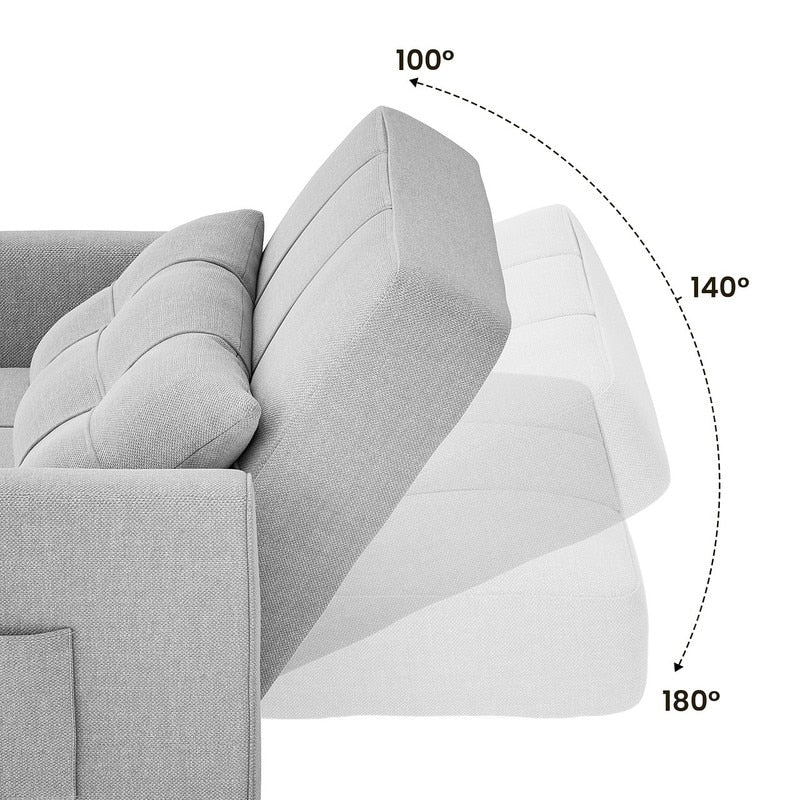 Canapé-lit réglable 3 en 1, fauteuil-canapé escamotable, lit pliant convertible pour salon