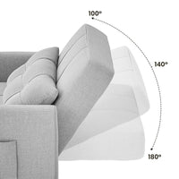 Canapé-lit réglable 3 en 1, fauteuil-canapé escamotable, lit pliant convertible pour salon