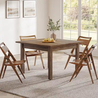 Table à manger carrée de 100 cm pour 2-4 personnes avec pieds en bois massif pour salon et salle à manger