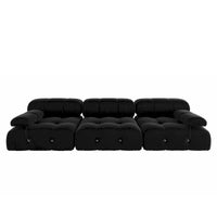 Canapé d'angle modulable noir en velours