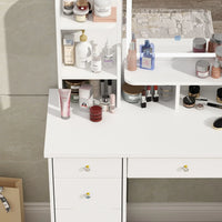 Ensemble coiffeuse table de maquillage avec lumière LED & miroir & tabouret
