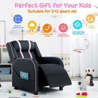 Fauteuil Inclinable Enfant Gymax Ergonomique en Cuir avec Repose-Pieds