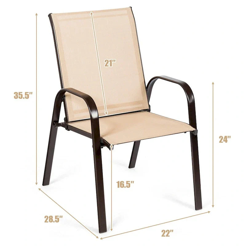 Costway Lot de 4 chaises de jardin et de terrasse avec accoudoirs – Voir détails