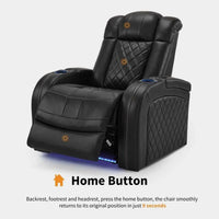 MCombo Fauteuil inclinable électrique avec appui-tête réglable, siège de home cinéma double moteur avec port USB, cuir respirant HTS411