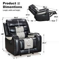 Grand fauteuil inclinable en similicuir de style américain pour salon