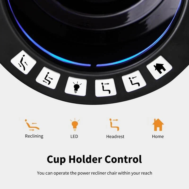 MCombo Fauteuil inclinable électrique avec appui-tête réglable, siège de home cinéma double moteur avec port USB, cuir respirant HTS411