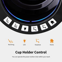 MCombo Fauteuil inclinable électrique avec appui-tête réglable, siège de home cinéma double moteur avec port USB, cuir respirant HTS411